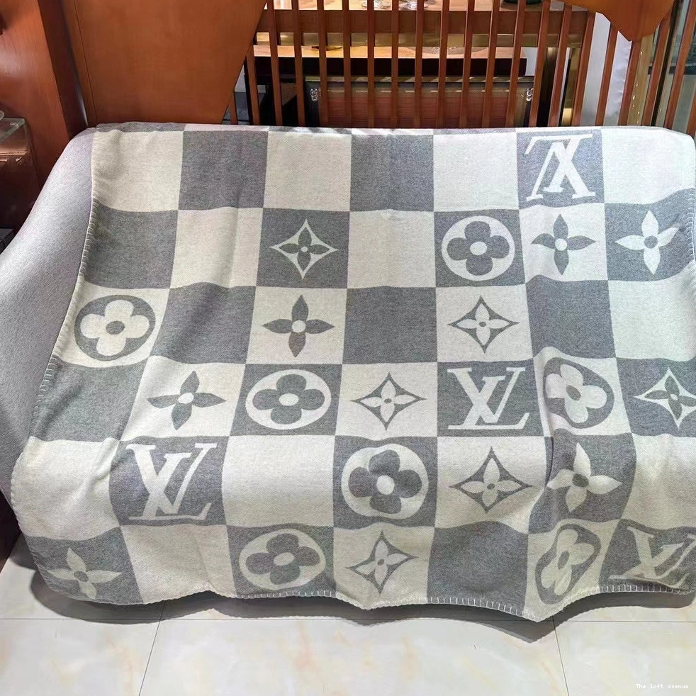THROW CHECKERED CUSTOM BLANKET GREY 0812